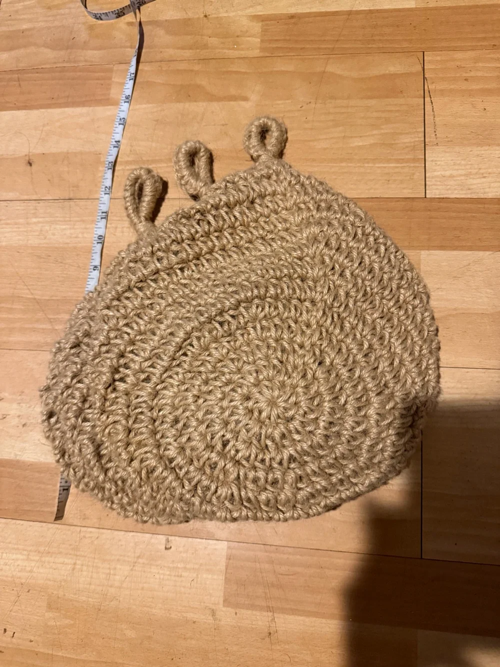 Set 3 Handwoven teardrop Jute Hanging Wall Baskets kitchen storage decor cottage